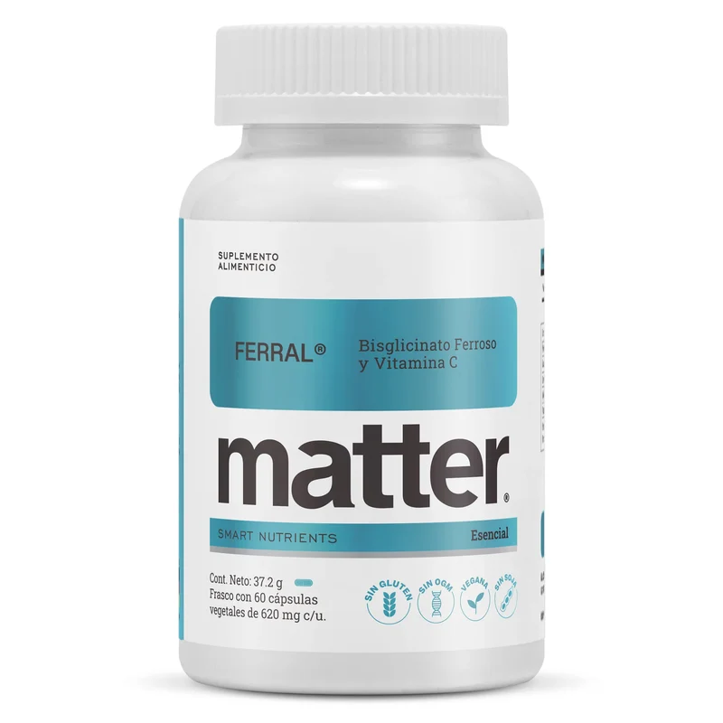 Matter Ferral Bisglicinato Ferroso y Vitamina C 60 caps
