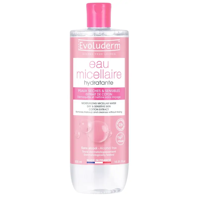 Evoluderm Agua Micelar Pieles Secas/Sensibles, 500 ml