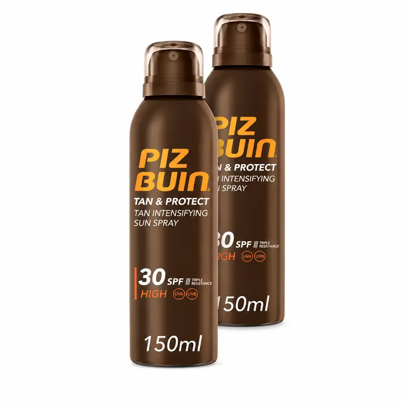 Piz Buin Tan & Protect Spray Solar Intensificador del Bronceado SPF30, Pack 2 x 150 ml