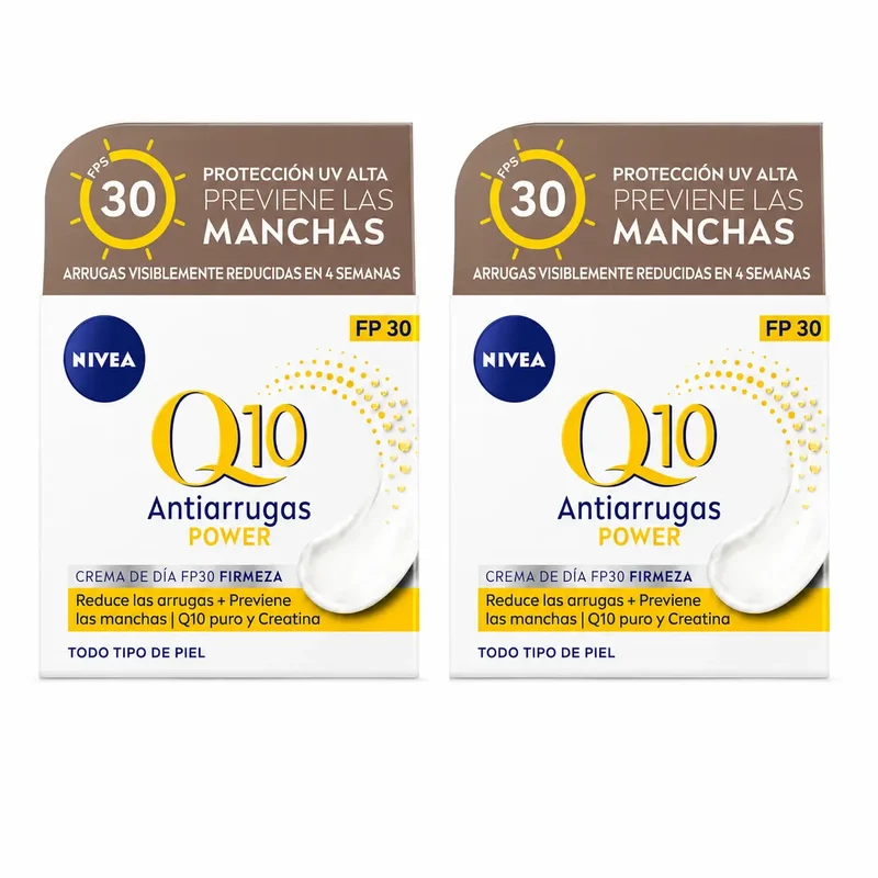 NIVEA Q10 Power Crema de Día Fp30 Antiarrugas, 50 ml, pack 2