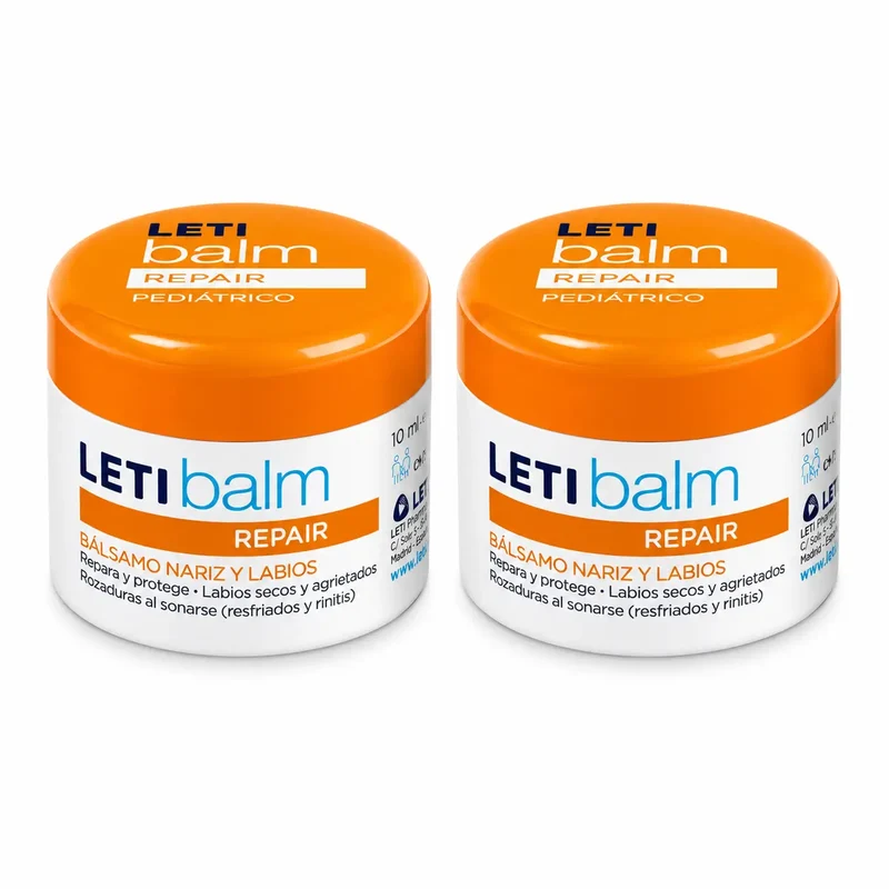 Letibalm Pediátrico, Bálsamo Reparador Nariz Y Labios, 10 ml pack 2