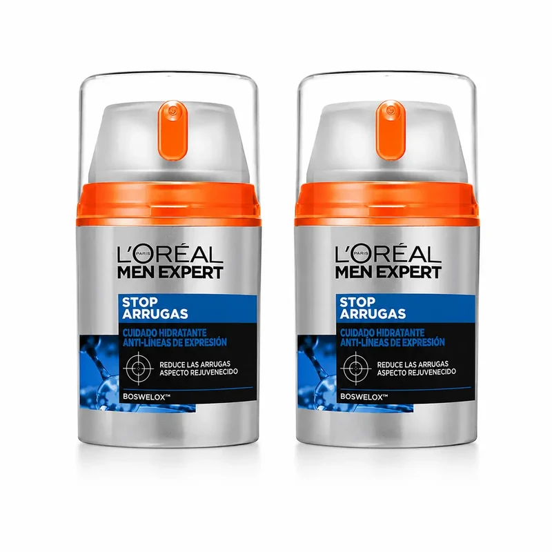 L'Oréal Paris Men Expert Stop-Arrugas Cuidado Hidratante Anti-Líneas De Expresión Para Hombres 50 Ml , pack 2
