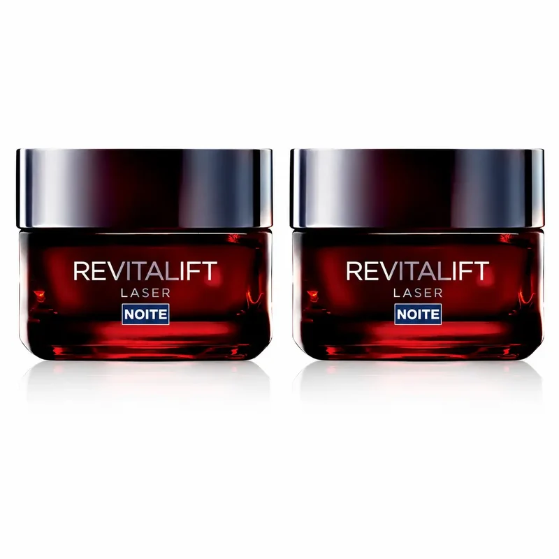 L'Oreal Paris Revitalift Láser Crema De Noche Anti-Edad Triple Acción, Antiarrugas Y Multicorrección, 50 Ml , pack 2