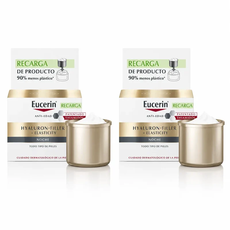 Eucerin Refill Crema De Noche Hyaluron Filler Elasticity , 50 Ml , pack 2