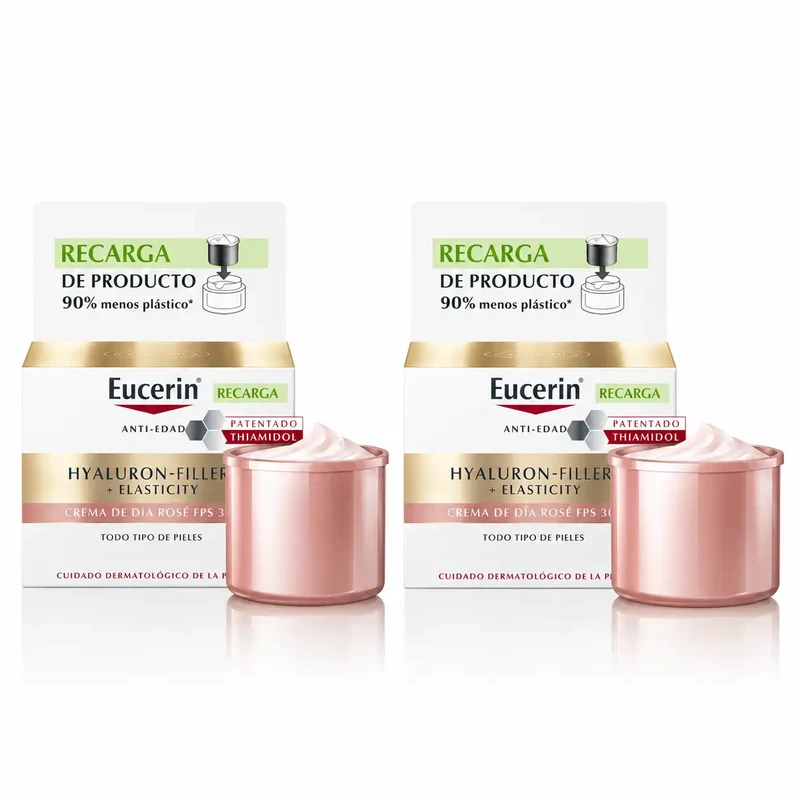 Eucerin Refill Crema De Día Rosé Hyaluron Filler Elasticity , 50 Ml , pack 2