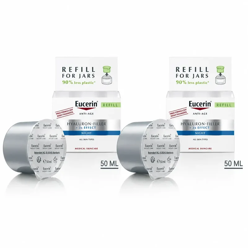 Eucerin Hyaluron Facial Filler 3X Effect Noche Repuesto, 50 Ml , pack 2