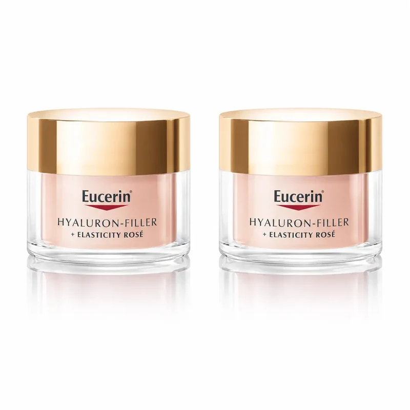 Eucerin Hyaluron Filler + Elasticity Rosé Crema Día Fps30 50 Ml , pack 2