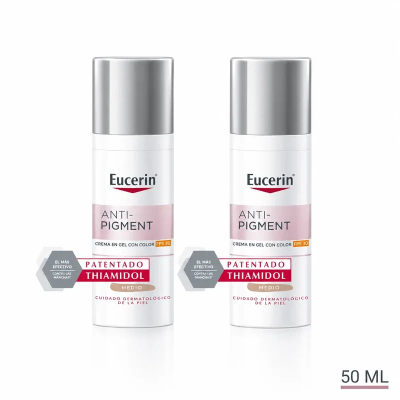 Eucerin Anti-Pigment Solar Crema De Día Spf30 Con Color Medio, 50Ml , pack 2