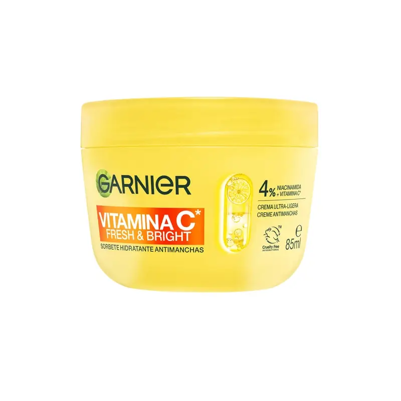 Garnier Vitamin C Fresh & Bright Sorbete Hidratante Antimanchas Crema, 85 ml