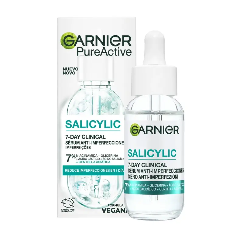Garnier Anti-Acne Pure Active Salicylic Sérum Anti-Imperfecciones Y Limpiador , 30 ml