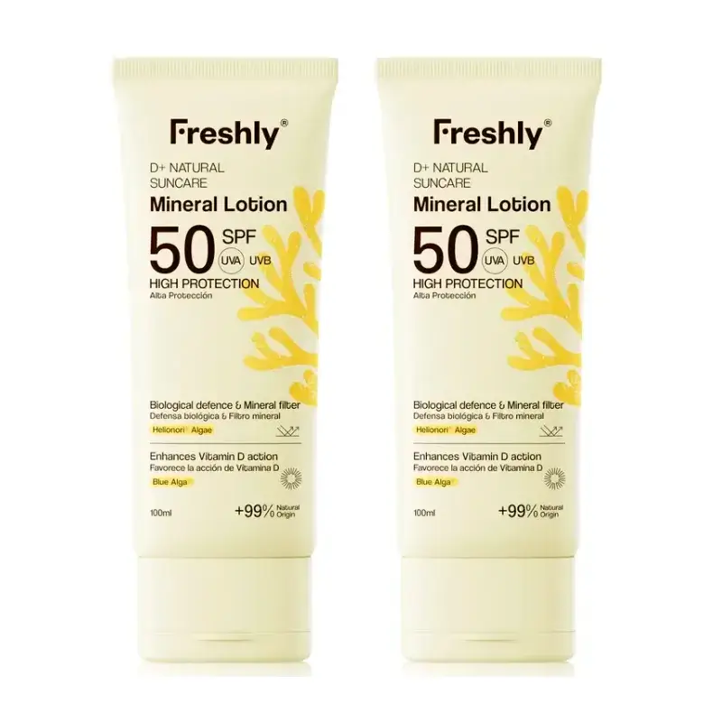 Freshly D+ Natural Suncare Mineral Lotion Spf50, Pack 2 x 100 ml