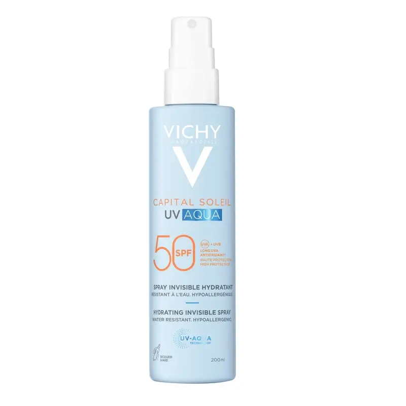 Vichy Solar Uv Aqua Spray Hidratante Invisible Spf50 , 200 ml