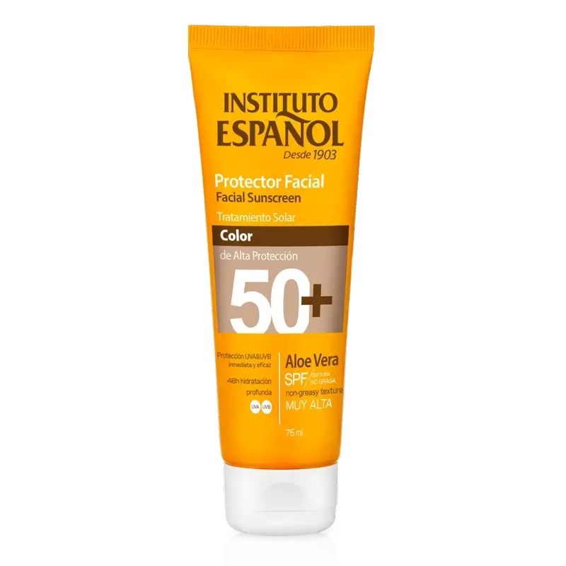 Instituto Español Tubo Solar Facial Color Spf50, 75 ml