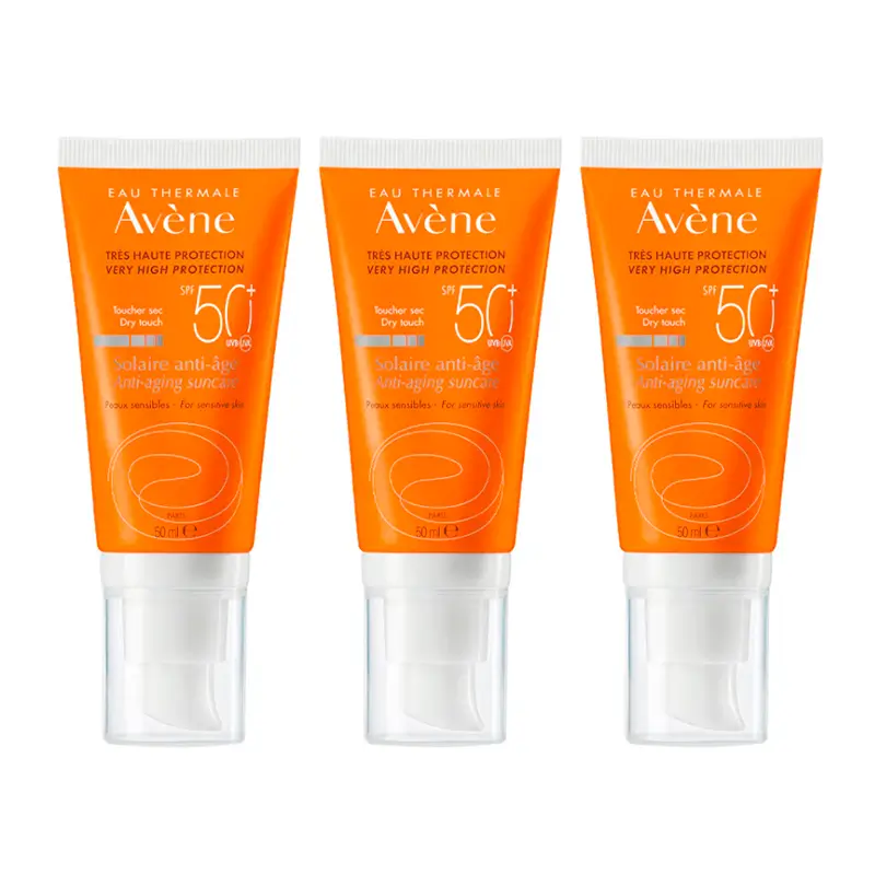 Avène Crema Solar Spf 50+ Anti-Edad, 3 x 50 ml