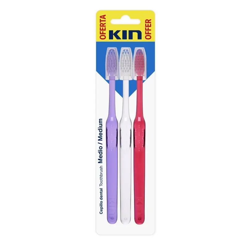 Kin Cepillo Dental Medium, 3 ud