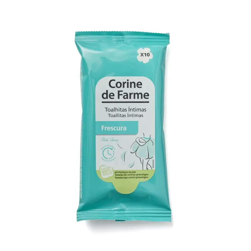 Corine De Farme Toallitas Frescas Higiene Íntima Adultos , 10 unidades