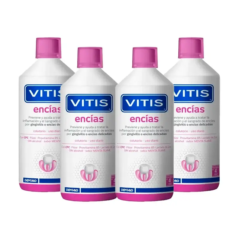 VITIS Colutorio Encías, Pack 4 x 1 Litro