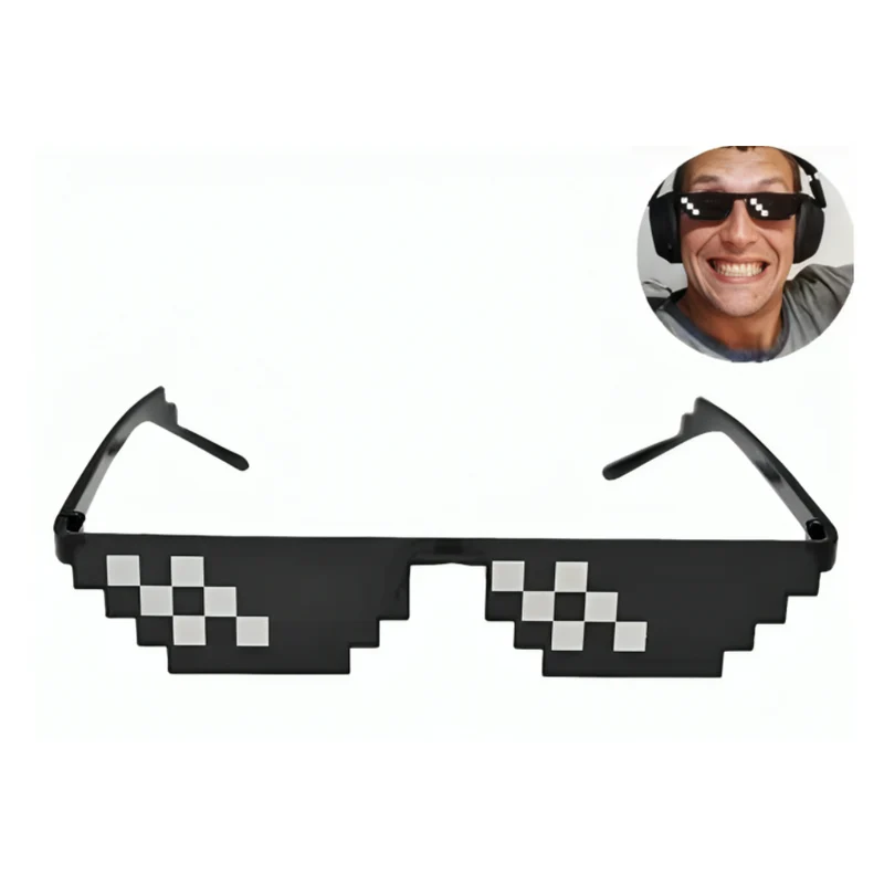 Miomu Lentes Cómicos Pixelados Thug Life