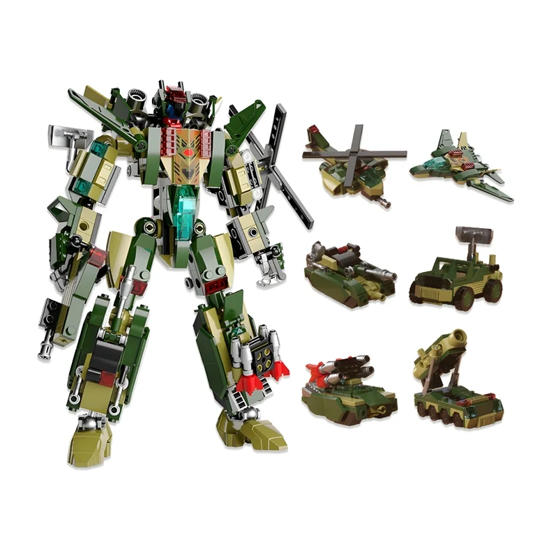 Miomu Bloques Armables, Mega Robot Transformable en Vehículos de Combate 6 en 1