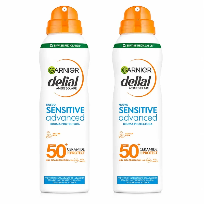 Garnier Delial Sensitive Advanced Ip50+ Mist For Sensitive, Fair and Sun Intolerant Skin. Pediatric, 150Ml , pack 2