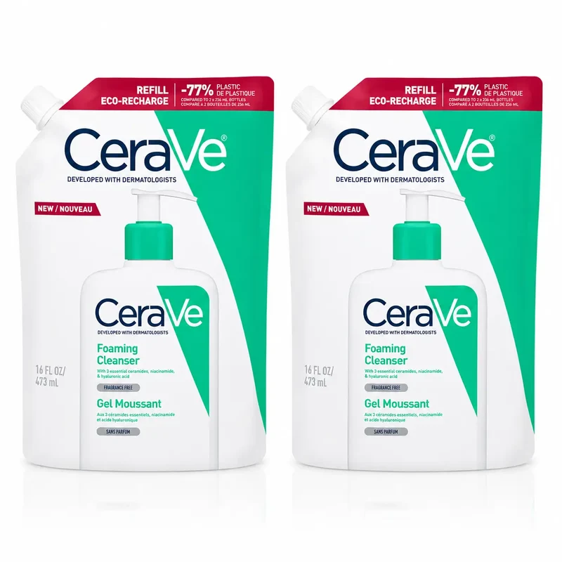 Cerave Pack Cerave Foaming Cleansing Gel Refill, 473 Ml, x2