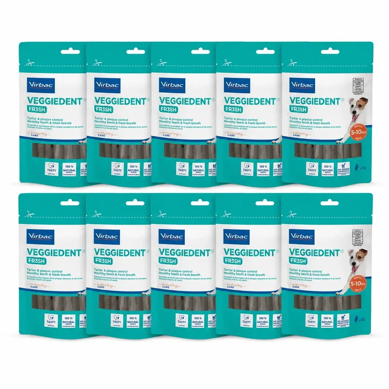 Virbac Veggiedent Fr3sh S, Dental Snacks For Small Breed Dogs, Pack 10 units