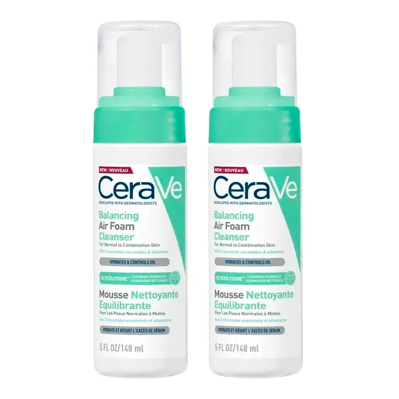 CeraVe Air Foam Rebalancing Cleanser , Pack 2 x 148 ml