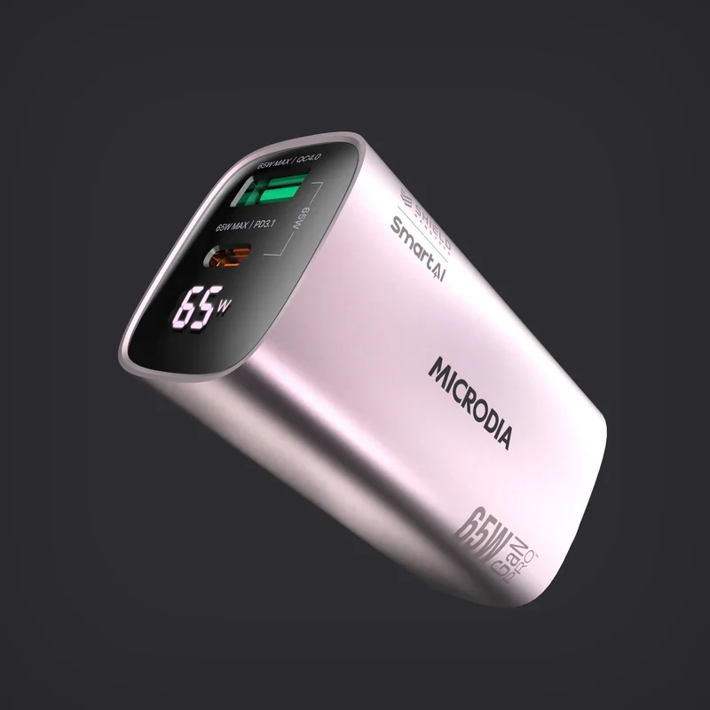 SMARTCube™ Vision 65W con pantalla de alimentación USB-C PD3.1 + USB-A