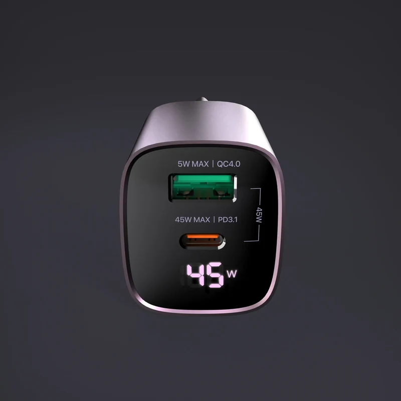 SMARTCube™ 45W con pantalla de alimentación USB-C PD3.1 + USB-A