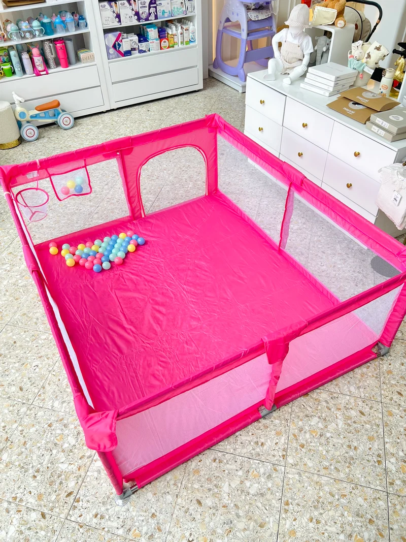 Corral de Juegos para Bebé con Pelotas – Rosa Oscuro 180x150 cm