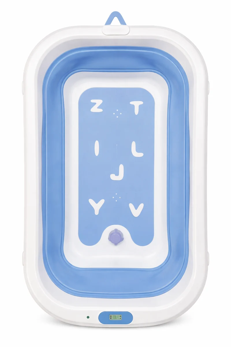 ⭕️BAÑERA PLEGABLE LETRAS AZUL