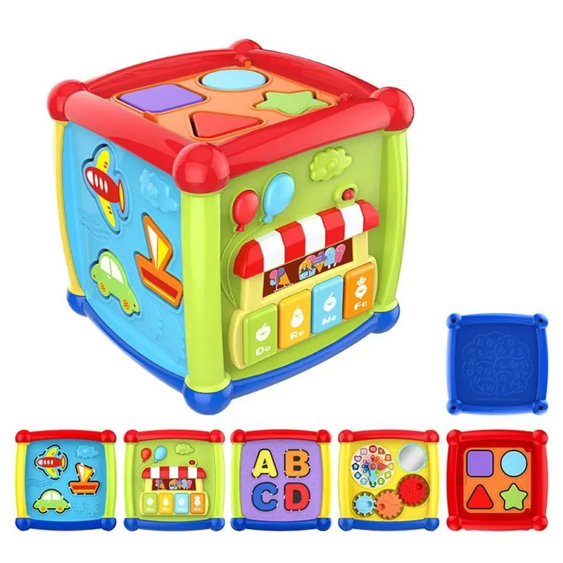 ⭕️ Cubo Didáctico Multifuncional 6 en 1 – Actividades Sensoriales, Musicales y de Aprendizaje