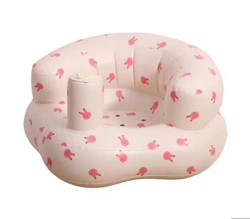 SILLA DE APOYO INFLABLE ROSADA DE CONEJOS