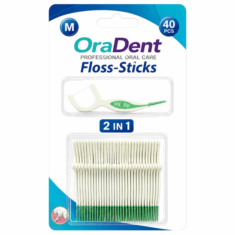 OraDent Floss-Sticks 2 in 1 – קיסמי חוט דנטלי 40 יחידות
