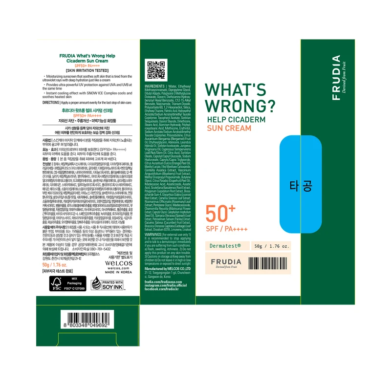 Crema Solar SPF 50bWhat´s Wrong Solar Cicaderm 50g - Frudia