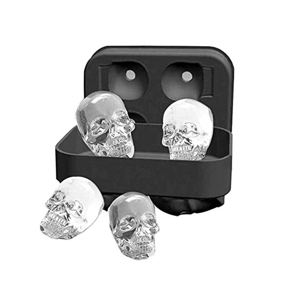 Bandeja Molde Cubos de Hielo Flexible de Silicona Calavera
