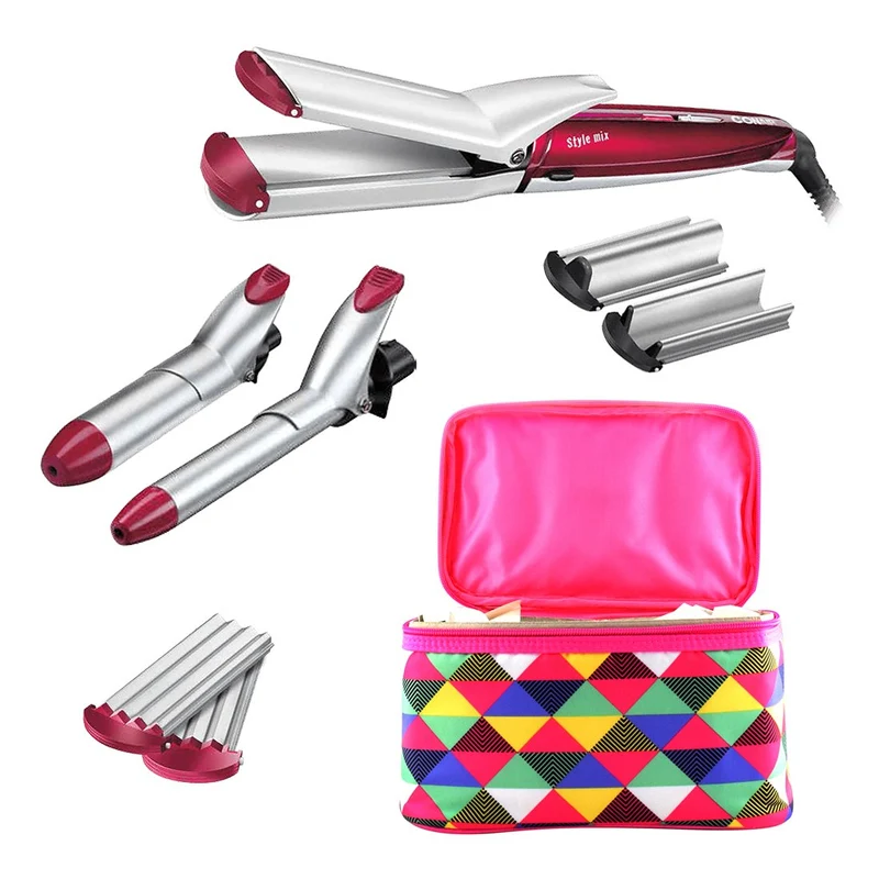 Paquete Estilizador Múltiple 10 en 1 Plancha Cepillo Tenaza y Cosmetiquera Conair MS21ES