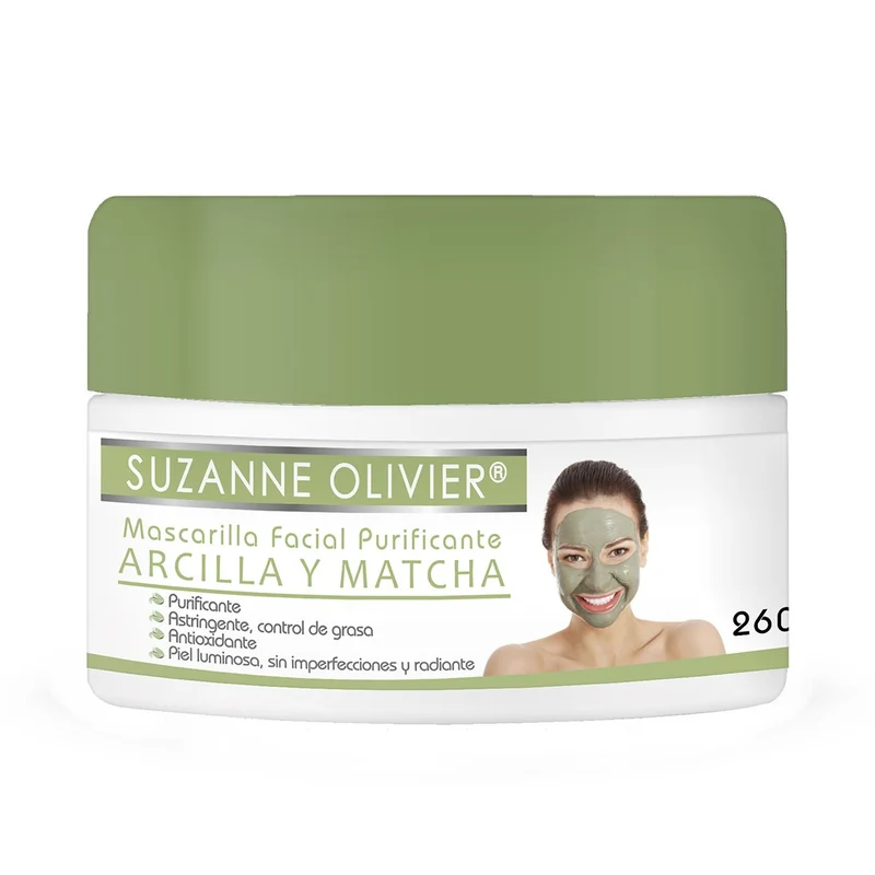 Mascarilla Facial Purificante Control de Grasa Arcilla Matcha Efecto Detox 260 gr.