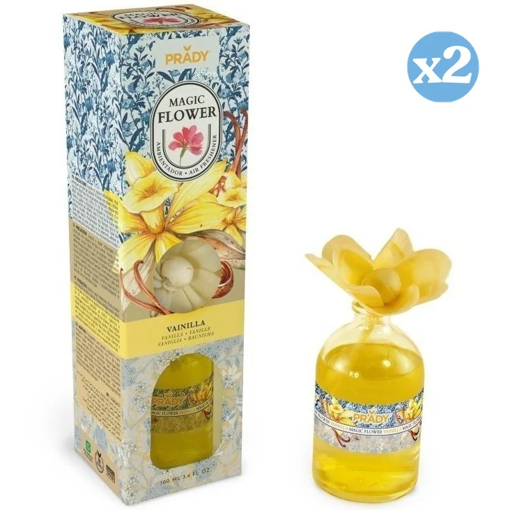 Pack 2x - MAGIC FLOWER AMBIENTADOR VAINILLA 100ML PRADY - Prady