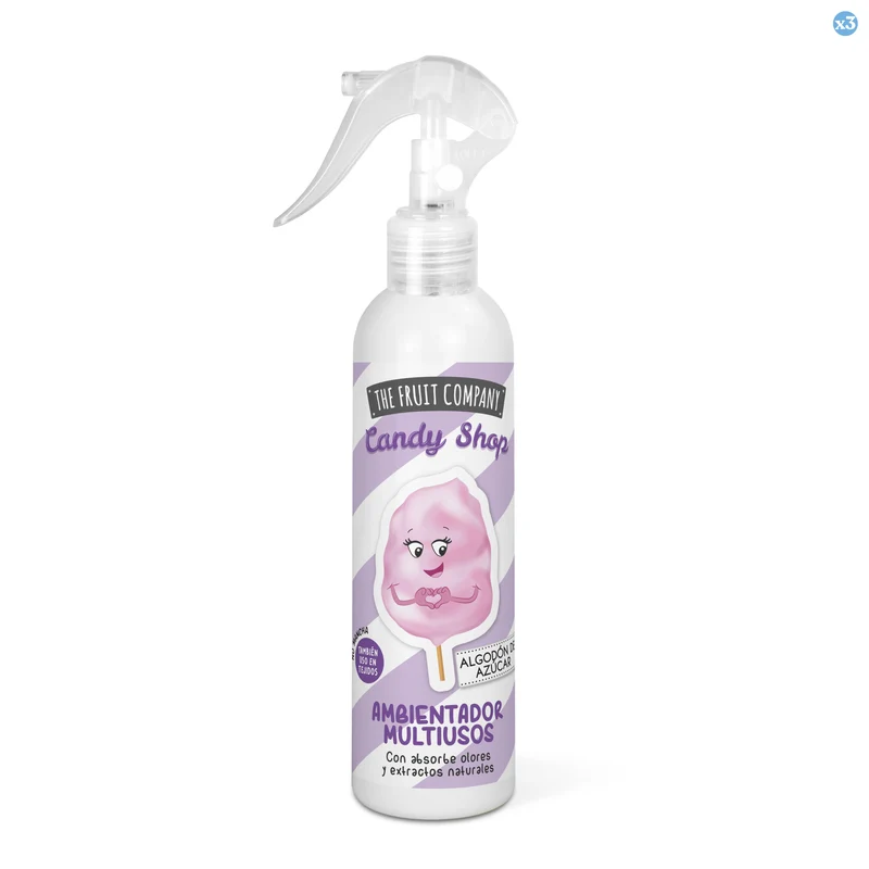 Pack 3x - Spray Ambientador Multiusos - Algodón de Azúcar - Candy Edition 200ml - The Fruit Company