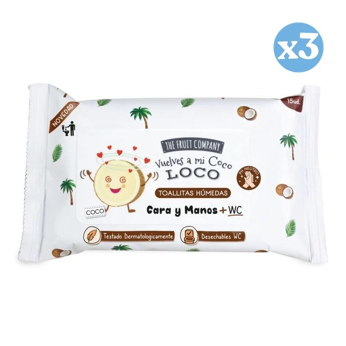 Toallitas Húmedas para Cara y Manos Desechables - The Fruit Company