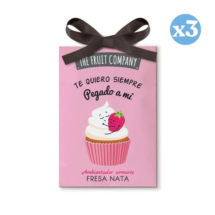 Pack 3x - Ambientador Armario 13 gr - Fresa Nata - The Fruit Company - The Fruit Company