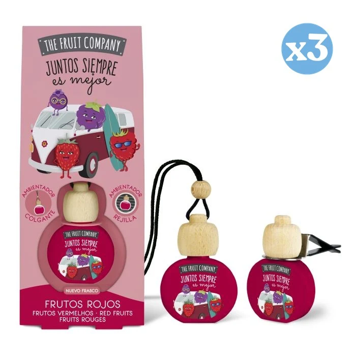 Pack 3x - Ambientador Coche 6,5 ml - Frutos Rojos - The Fruit Company - The Fruit Company