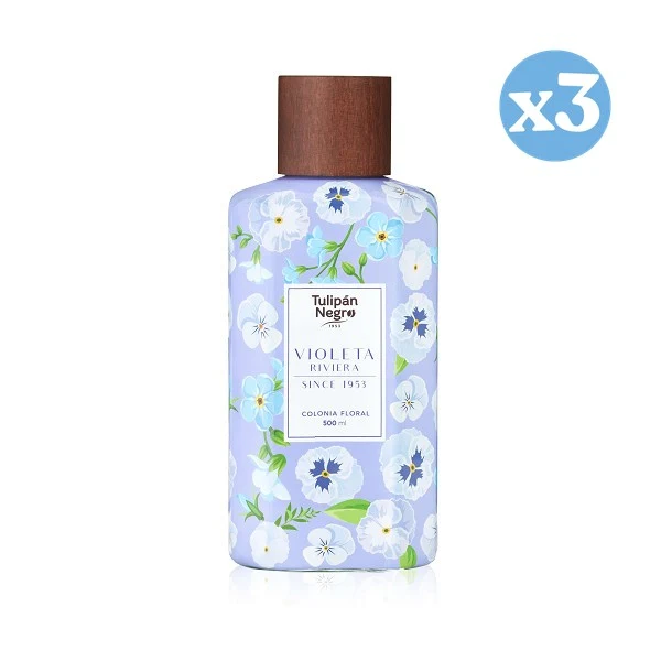 Pack 3x - Colonia Floral Violetas : 500 ML - Tulipan Negro