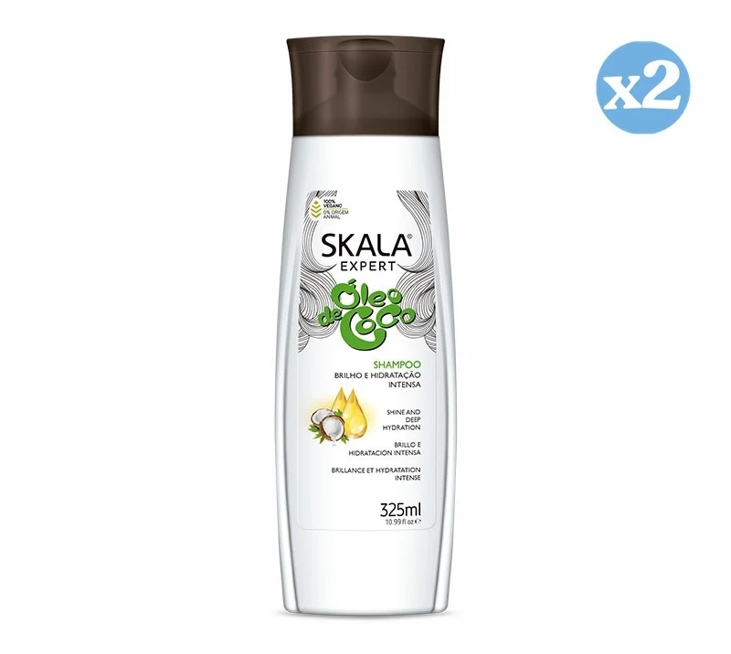 Pack 2x - Champú Brillo E Hidratación Intensa Oleo de Coco 325ml - Skala
