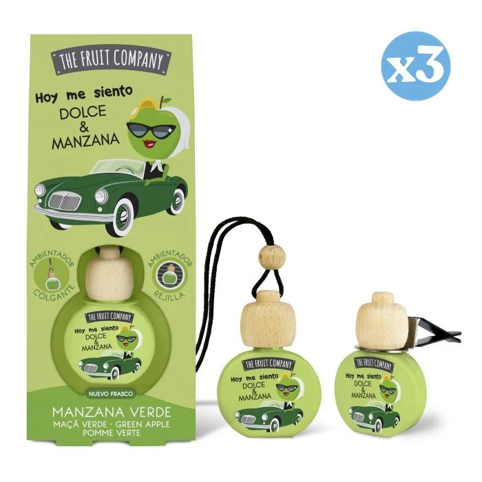 Pack 3x - Ambientador Coche 6,5 ml - Manzana Verde - The Fruit Company - The Fruit Company