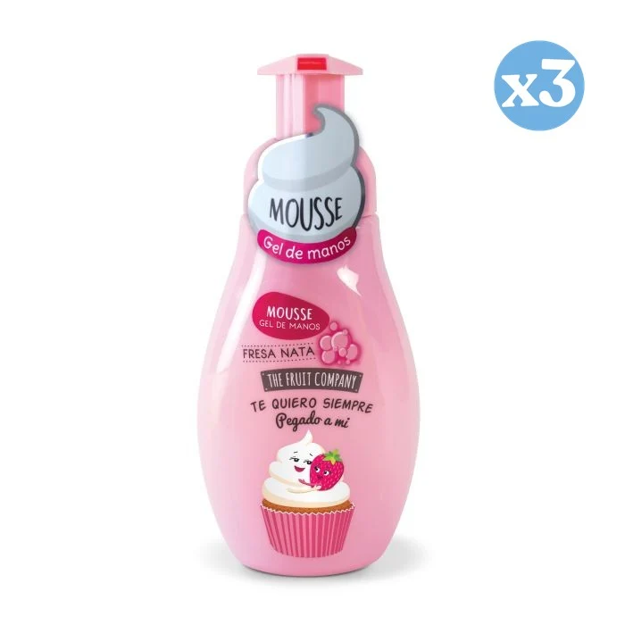 Pack 3x - Espuma Gel Manos Fresa Nata - The Fruit Company - The Fruit Company