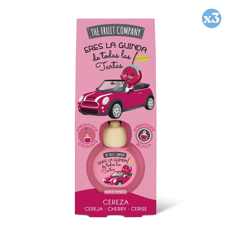 Pack 3x - Ambientador Coche 6,5 ml - Cereza - The Fruit Company - The Fruit Company