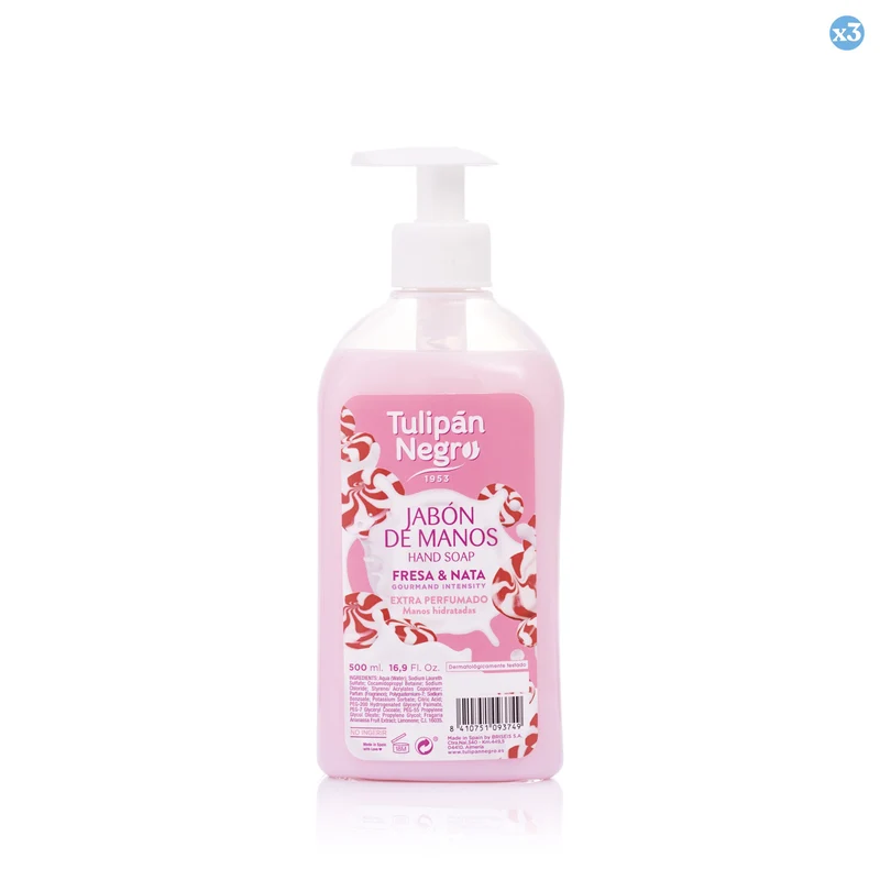 Pack 3x - Jabón de manos Fresa y Nata 500 ml Tulipán Negro - Tulipan Negro