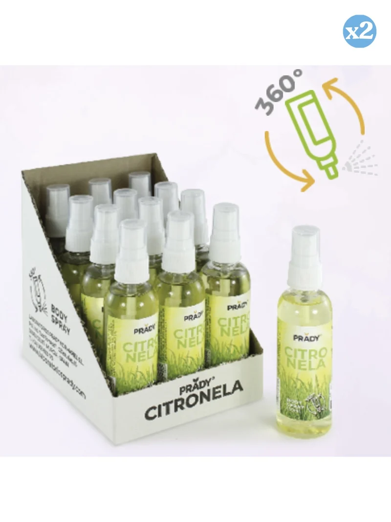 Pack 2x - Body Spray Citronela - 100ml - Prady - Prady